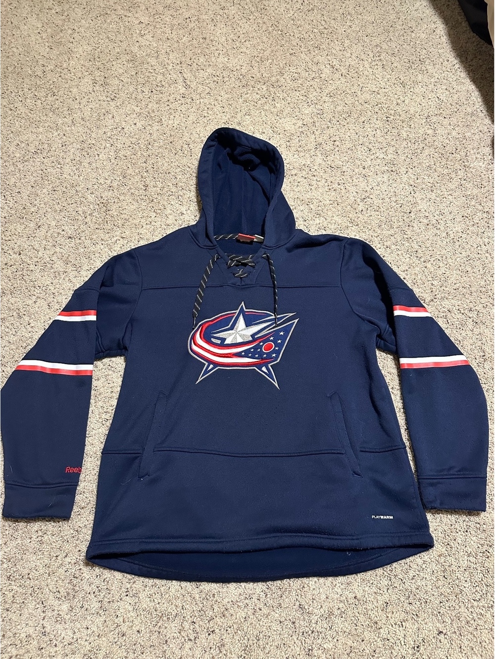 Reebok Face Off Collection NHL Columbus Blue Jackets Navy Hoodie